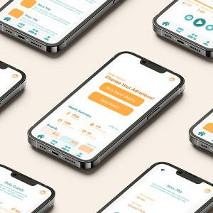 Mockup of home screen for Heart & Sole.